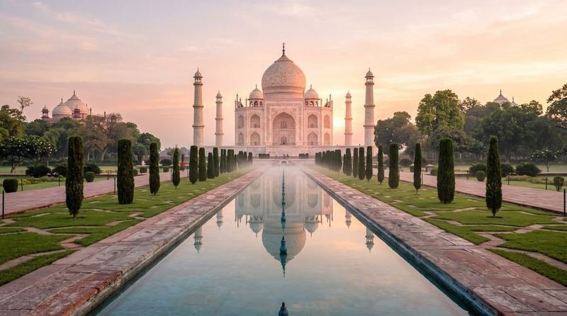Taj Mahal at sunrise
